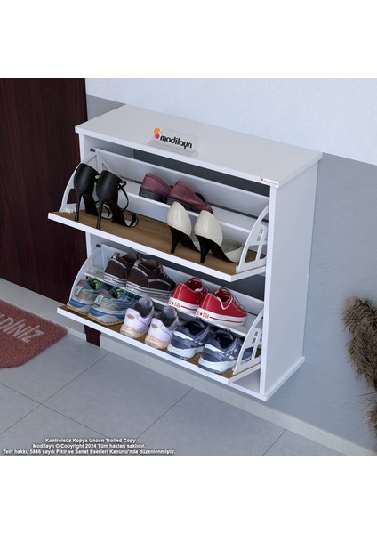 UMAY Asma Kapı Önü 72 x 78 x 25, 5 cm’ lik 2 Düşer Kapak 4 Göz Bölmeli Ayakkabılık fiyatları