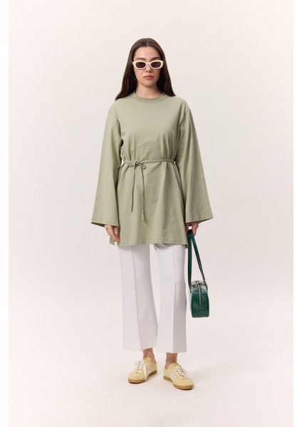 Bağlama Detaylı Oversıze Tshırt Çağla Yeşili fırsatları