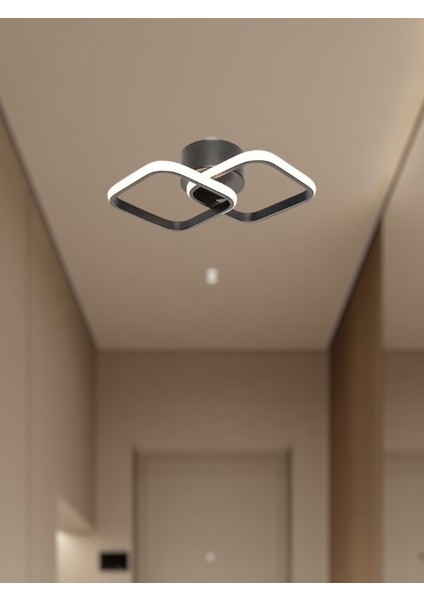 Modern Ikili Kare Model Tek Renk LED Avize fiyatları