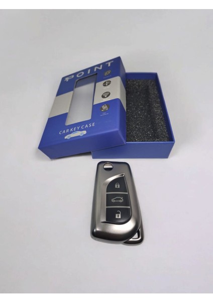 Anahtarlık Kabı Silikon Gri Toyota Model Lux Kutulu