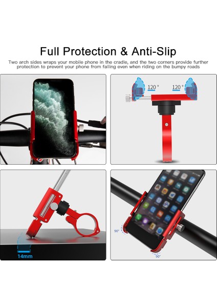 Alüminyum Bisiklet Telefon Tutacağı 360 Derece Dönebilen Kaymayan (Yurt Dışından) fırsatları