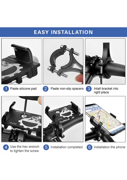 3.0 - 6.8 Inçlik Akıllı Telefonlar Için Zuomee Alüminyum Telefon Tutucu Bisiklet - Scooter Montajı (Yurt Dışından) fiyatları