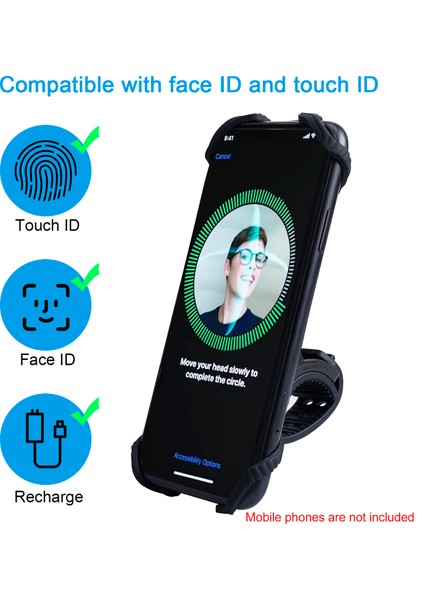 Bisiklet Telefon Tutacağı 360° Dönüşümlü 4.0'' - 6.7'' Telefonlar Için Evrensel (Yurt Dışından) fırsatları
