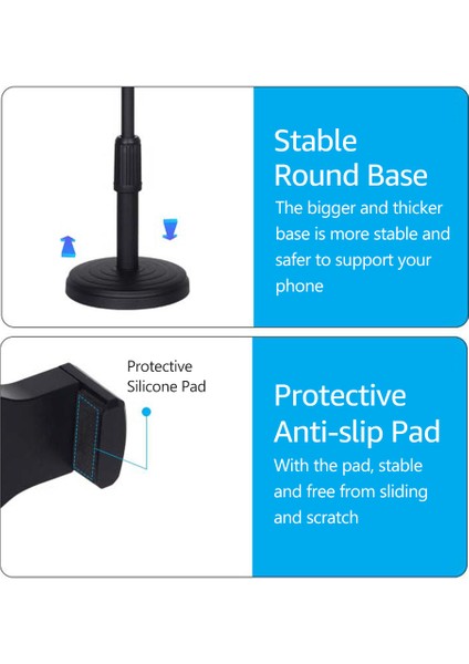 Masaüstü Cep Telefonu Tablet Standı Ayarlanabilir Yükseklikli Siyah (Yurt Dışından) fırsatları