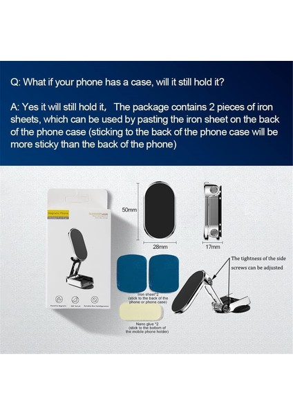 Manyetik 360° Döner Katlanabilir Araba Cep Telefonu Tutucu (Yurt Dışından) indirimleri