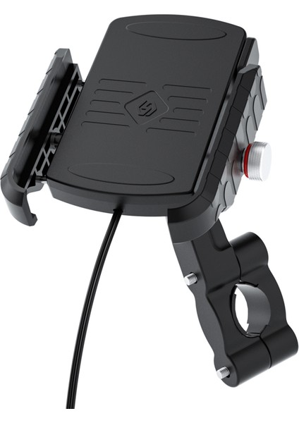 Motosiklet Telefon Tutacağı 15W Kablosuz Şarj 360° Dönebilen (Yurt Dışından)