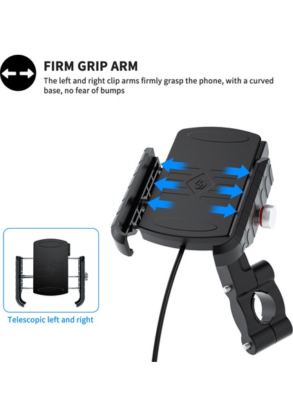 Motosiklet Telefon Tutacağı 15W Kablosuz Şarj 360° Dönebilen (Yurt Dışından) fırsatları