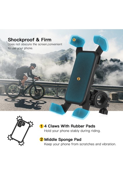 Bisiklet Cep Telefonu Kılıfı 360° Dönüşlü Elektrikli Scooter Direksiyon Kılıfı (Yurt Dışından) modelleri