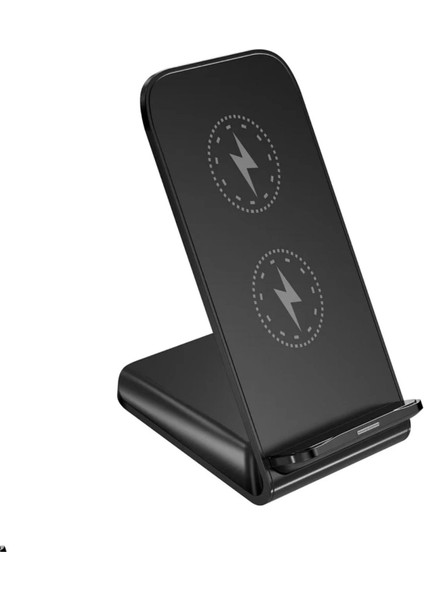 15W Kablosuz Şarjlı Çift Bobinli Telefon Standı (Yurt Dışından)