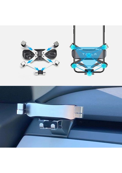 Tesla Model Y ve 2021'DEN Sonraki Model 3 Için Sabit Kaymayan Araba Cep Telefonu Tutacağı (Yurt Dışından) indirimleri