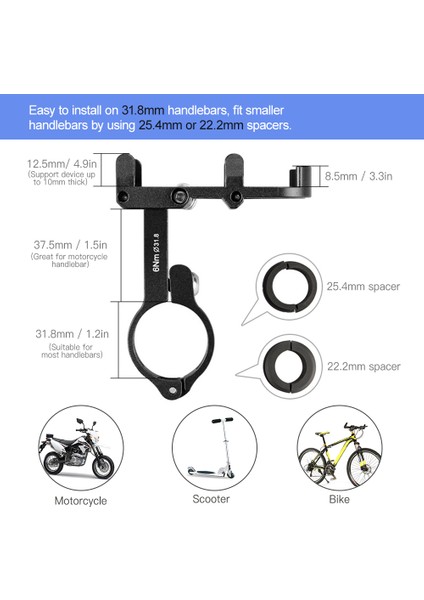 Gub Bisiklet Ayarlanabilir Cep Telefonu Tutucu 3.5 - 6.2 Inçlik Kayışmaz (Yurt Dışından) fiyatları