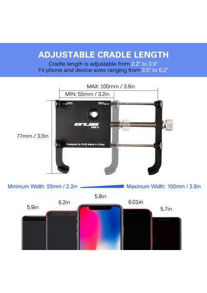 Gub Bisiklet Ayarlanabilir Cep Telefonu Tutucu 3.5 - 6.2 Inçlik Kayışmaz (Yurt Dışından) modelleri