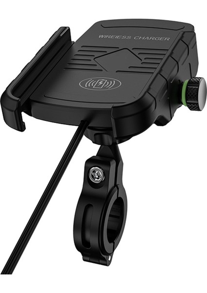 Motosiklet Telefon Tutucu Kablosuz Şarjlı Alüminyum (Yurt Dışından)