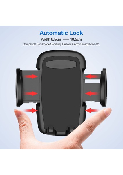 Evrensel Araba Telefon Tutucu Cam Asansör Panosu Siyah Gri (Yurt Dışından) indirimleri