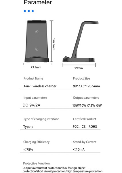 A001-A 15W Hızlı Şarjlı 3'lü Kablosuz Şarj Cihazı (Yurt Dışından) indirimleri