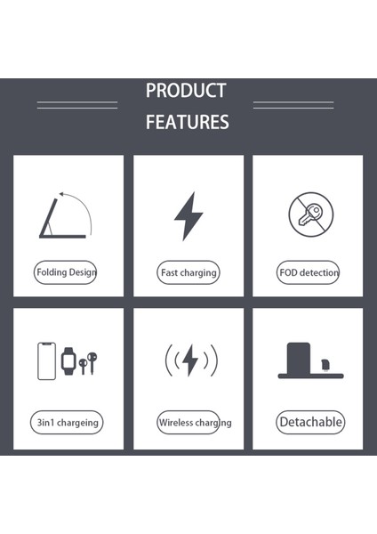 A002 3'lü Katlanabilir 15W Hızlı Şarjlu Kablosuz Şarj Cihazı (Yurt Dışından) fiyatları