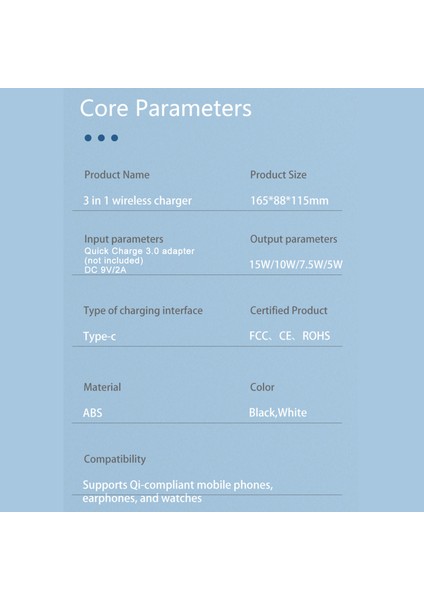 A002 3'lü Katlanabilir 15W Hızlı Şarjlu Kablosuz Şarj Cihazı (Yurt Dışından) indirimleri