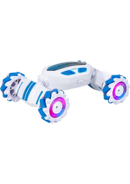 2.4g Hareket Kontrollü Rc Akrobasi Arabası 4x4 Işıklı Müzikli Mavi (Yurt Dışından)