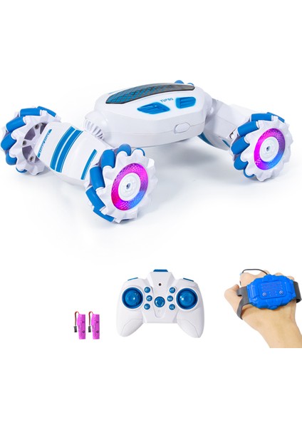2.4g Hareket Kontrollü Rc Akrobasi Arabası 4x4 Işıklı Müzikli Mavi (Yurt Dışından) fırsatları
