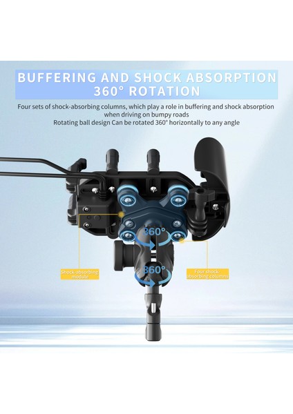 Motosiklet Telefon Tutucu 15W Kablosuz Şarj 360° Dönüş (Yurt Dışından) modelleri