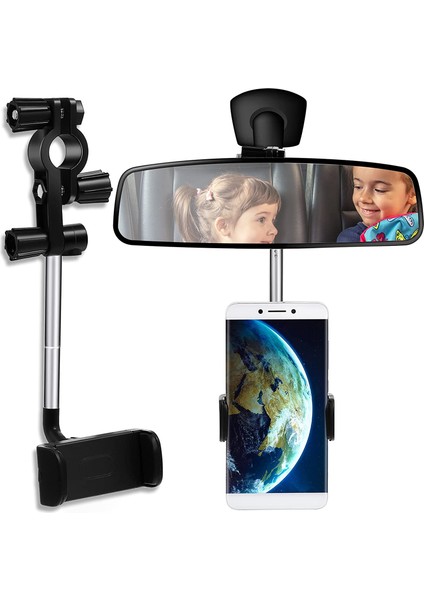 360° Geri Gözükme Aynalı 4 - 6.1 Inç Telefonlar Için Evrensel Telefon Tutucu (Yurt Dışından)