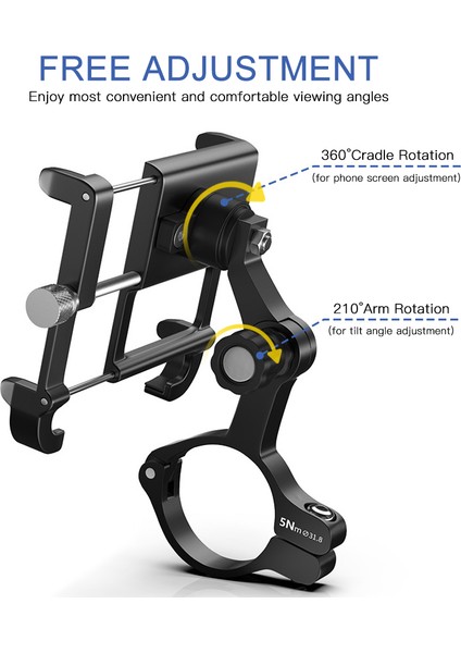 Alüminyum Bisiklet Telefon Tutucu 360 Derece Dönen Kaymayı Önleyici (Yurt Dışından) fiyatları