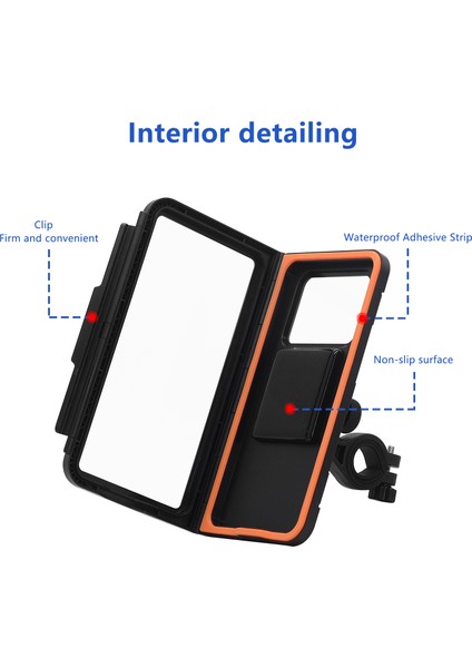 Suya Dalı Motosiklet Telefon Tutucu 360° Ayarlanabilir Dokunmatik Ekran (Yurt Dışından) modelleri