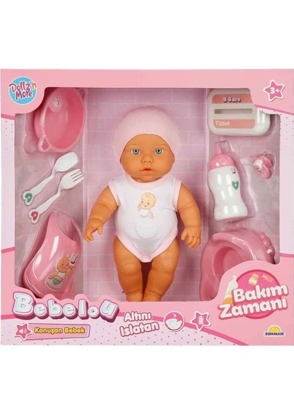 3823 Bebelou Bakım Zamanı Sesli Gülen Ağlayan Bebek 32 cm -Sunman