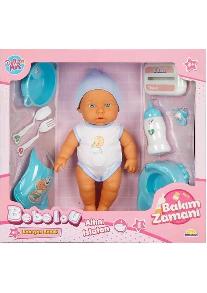3823 Bebelou Bakım Zamanı Sesli Gülen Ağlayan Bebek 32 cm -Sunman