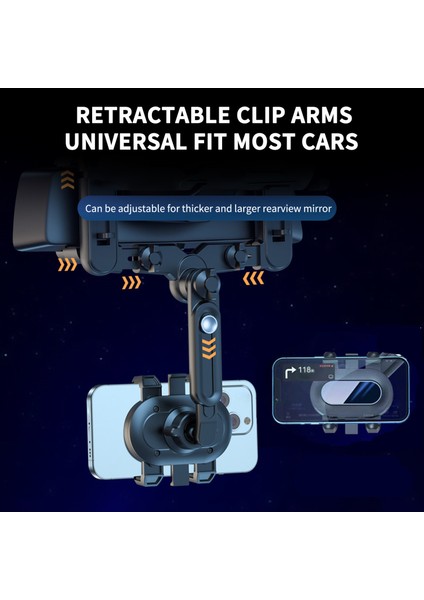 360° Dönebilen Tek Düğmeli Çıkartmalı Araba Geri Görüş Aynası Cep Telefonu Tutacağı (Yurt Dışından) fırsatları