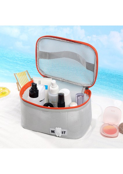 Açık Kapaklı Kozmetik Çantası Büyük Kapasiteli Bayan Çantası (Yurt Dışından) fırsatları