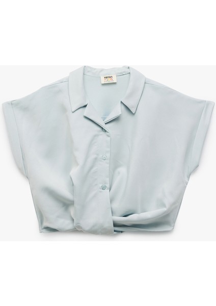 Düğme Detaylı Modal Karışımlı Kolsuz Crop Gömlek