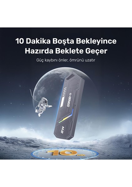 DK03 Usb-A/type-C Kablolu Rgb 22X80 M.2 Nvme Taşınabilir Harici SSD (Boş Kutu)