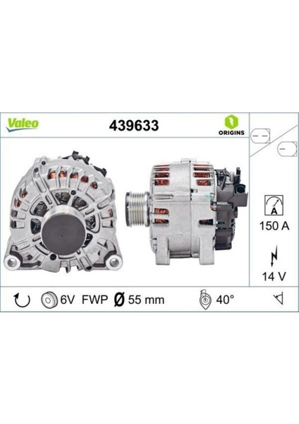 12V ALTERNATÖR DİNAMO 150 A (LIN) FORD FIESTA/FOCUS 1.4 TDCI/1.6 TDCI-MAZDA 2-VOLVO S80