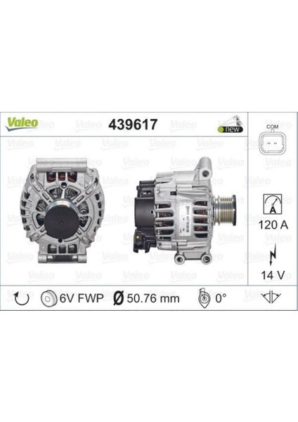 12V Alternatör Dinamo 120 A (Com) (4 Ayak) Cıtroen-Mını-Peugeot-Seat-Skoda-Vw