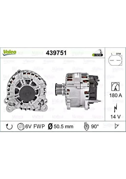 12V ALTERNATÖR DİNAMO 180 A (L-DFM) AUDI-SEAT-SKODA-VW