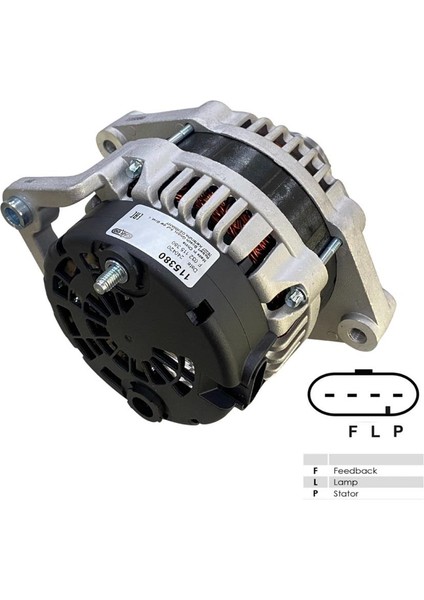 12V Alternatör Dinamo Delco Tipi 120 A (2-Fiş) (F-L) Chevrolet Captıva 2.0 D-Opel Antara 2.0 Cdtı