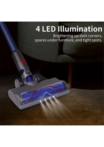 Dyson V7 V8 V10 V11 V15 Sert Zemin Süpürgesi Aparatı LED Işıklı V Şekli Turbo Kıllı Silindir Fırça Temizleme Başlığı (Yurt Dışından)
