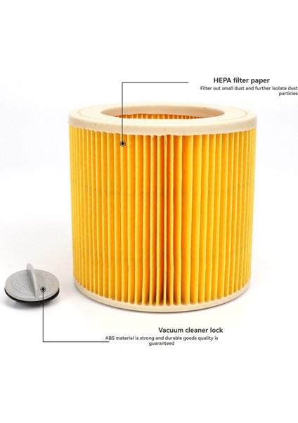 Karcher A2004/A2054/A2204/A2656 Elektrikli Süpürge Aksesuarları Için 6 Adet Filtre ve 6 Adet Elektrikli Süpürge Kilidi (Yurt Dışından) modelleri