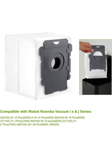 Irobot Roomba I1+ I2+ I3+ I4+Combo I5+ I6+ I7+ I8+ J5+ J6+ J8+ S9 Elektrikli Süpürge Için 12 Adet Vakum Torbası Yedeği (Yurt Dışından)
