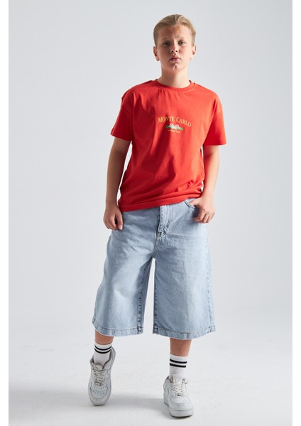 Monte Carlo Country Club Baskılı %100 Pamuk Erkek Oversize Çocuk Tişört fiyatları