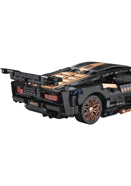 Siyah Boğa Montaj Yapı Taşları 1:14 Lambo Spor Araba Oyuncak Modeli (Yurt Dışından)