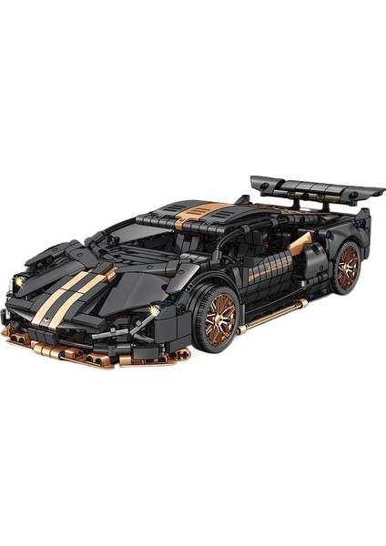 Siyah Boğa Montaj Yapı Taşları 1:14 Lambo Spor Araba Oyuncak Modeli (Yurt Dışından)