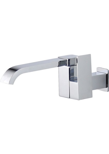 Banyo Lavabo Musluğu Duvara Monte Soğuk Su Küvet Şelale Musluk Lavabo Paspas Havuz Musluğu -Gümüş (Yurt Dışından)