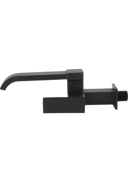 Banyo Lavabo Musluğu Duvara Monte Soğuk Su Küvet Şelale Musluk Lavabo Paspas Havuz Musluğu -Siyah (Yurt Dışından)