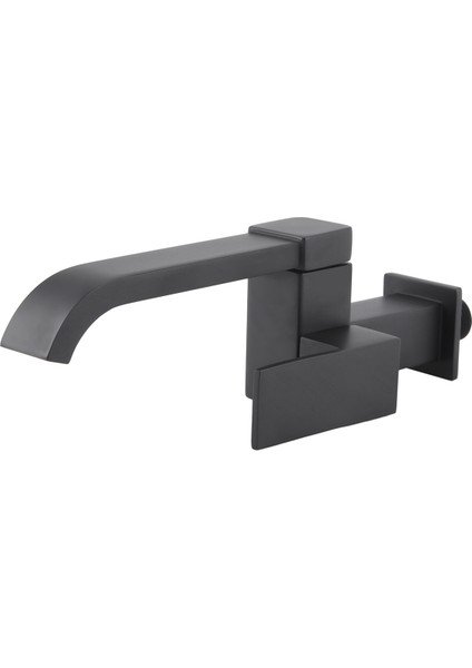 Banyo Lavabo Musluğu Duvara Monte Soğuk Su Küvet Şelale Musluk Lavabo Paspas Havuz Musluğu -Siyah (Yurt Dışından) fırsatları