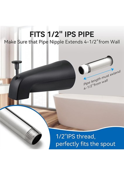 E531D-1F-62 Için Banyo Küvet Musluğu, Duş Yönlendiricili 1/2 Inç IPS Iç Dişli Küvet Musluğu (Yurt Dışından) fırsatları