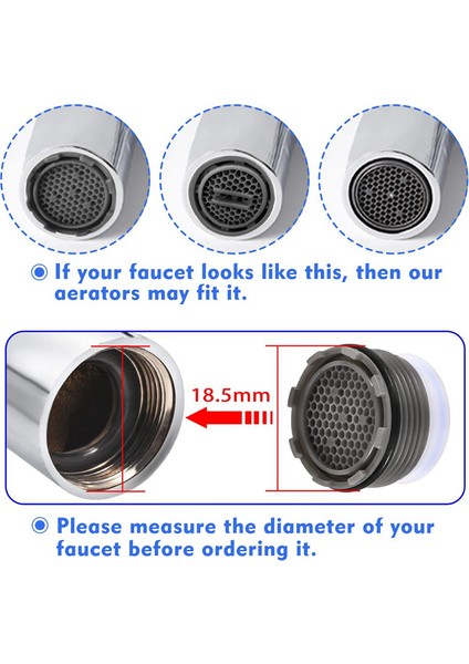 10 Adet Lavabo Akış Kısıtlayıcısı Için Musluk Havalandırıcısı Yedeği, 2 Adet Çıkarma Aleti ile Mutfak Banyo Havalandırıcıları (Yurt Dışından) fiyatları