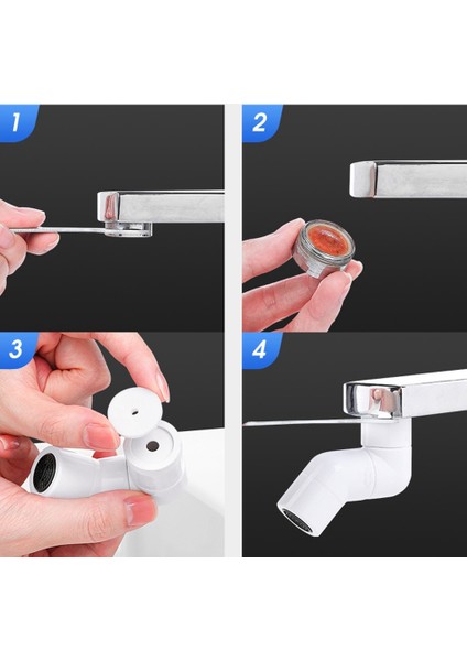 Döner Mutfak Musluğu Uzatıcısı Su Tasarrufu Musluk Ucu Adaptörü Evrensel Sıçrama Filtresi Banyo Lavabo Aksesuarları, B (Yurt Dışından) fırsatları
