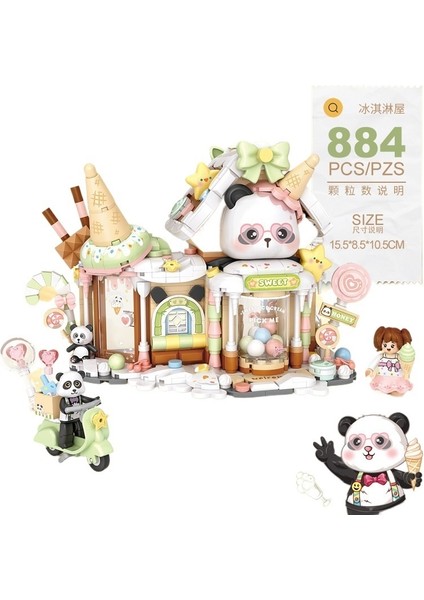 Panda Çay Evi Ayı Kahve Yapı Taşları Bulmaca Oyuncakları Çocuklar Için (Yurt Dışından)